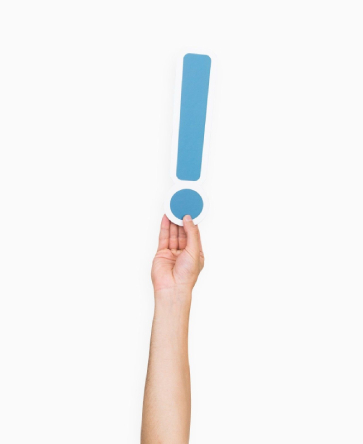 Exclamation mark announcement card exclamation mark for attention