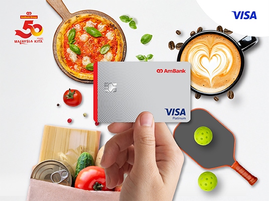 Get up to RM338 Cashback with your new AmBank Visa Credit Card/-i!